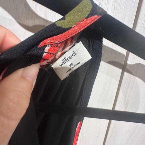 EUC Wilfred Effet Black Pink Floral Maxi Dress XS - Picture 3 of 8